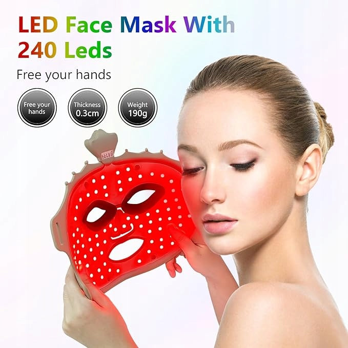 LED Mask 7 Colors Face Light Therapy Wireless Packaging status original
