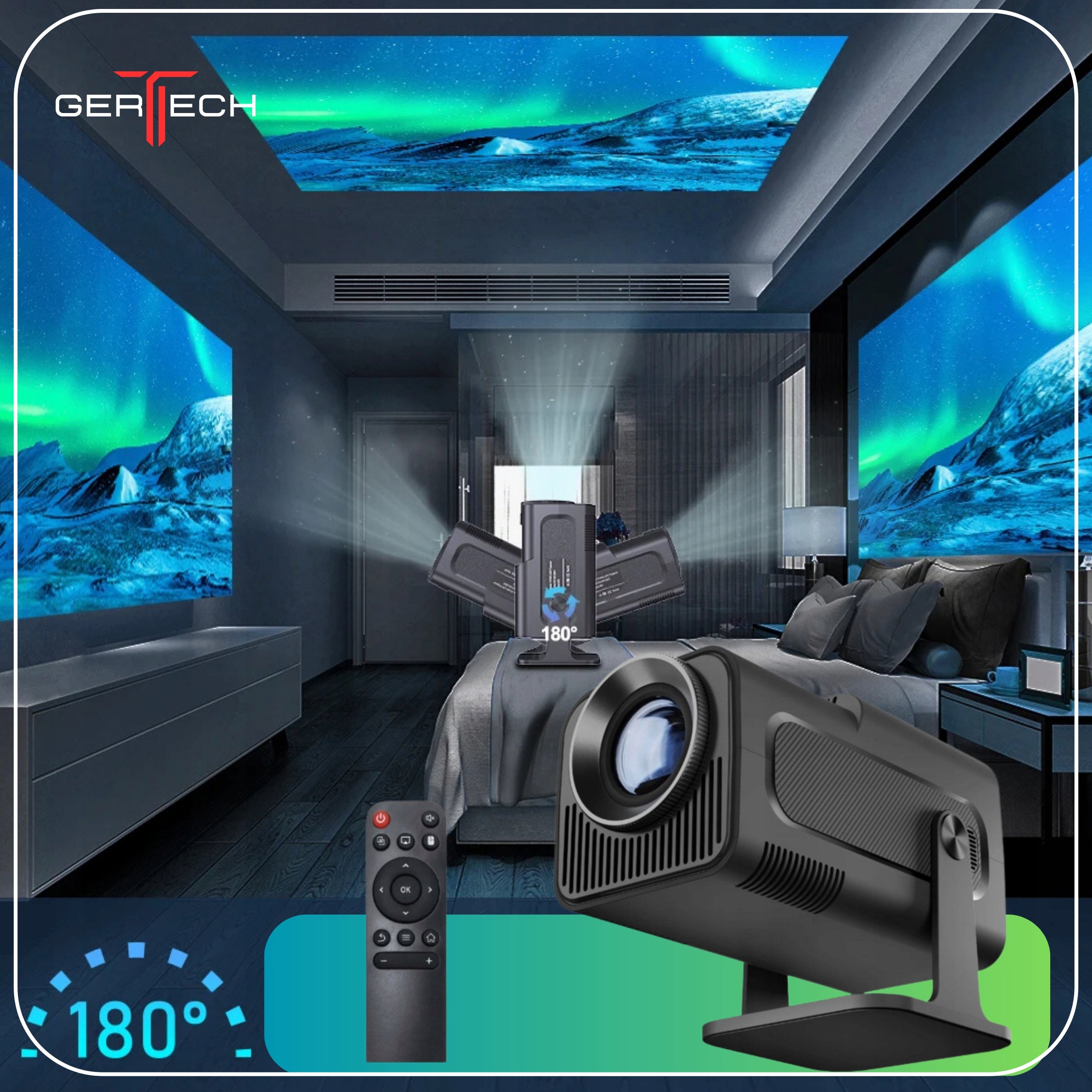 LED Multimedia Projector Portable Projector Android WiFi UltraHD Netflix Packaging status original