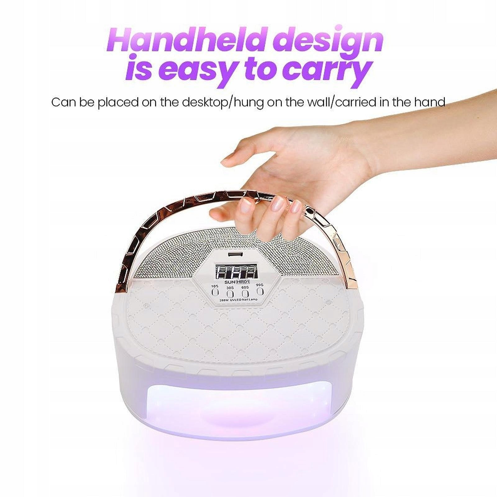 LED Nail Lamp Gel Polish Nail Light 4 timers Removable Base Compact white Medical device type accessories for a medical device or a product without an intended medical purpose