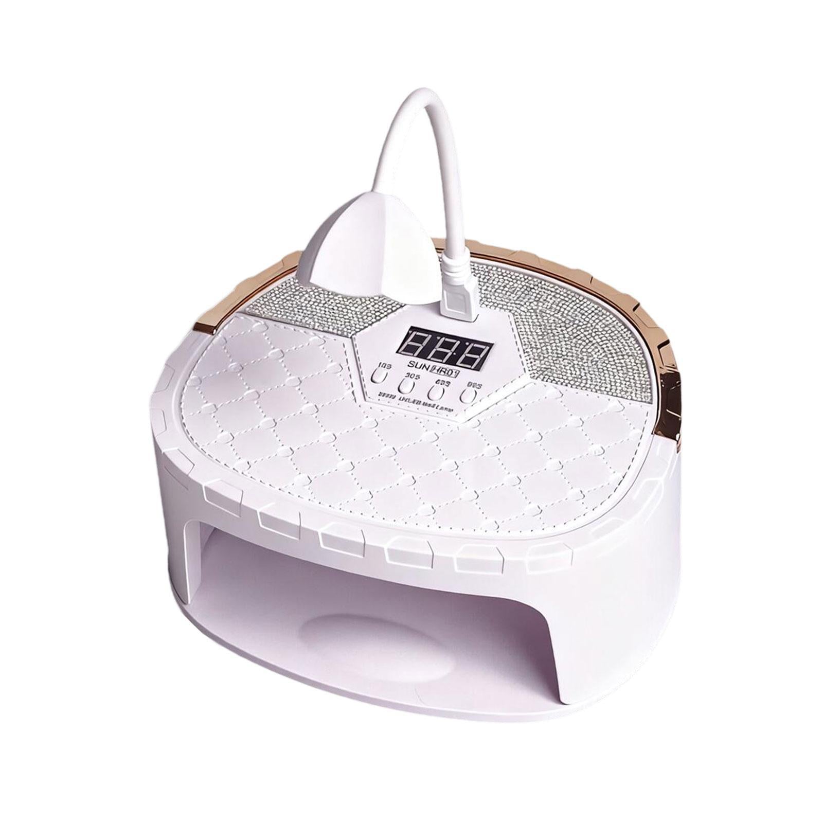 LED Nail Lamp Manicure Tools with LCD Display 4 timers Compact Hand white