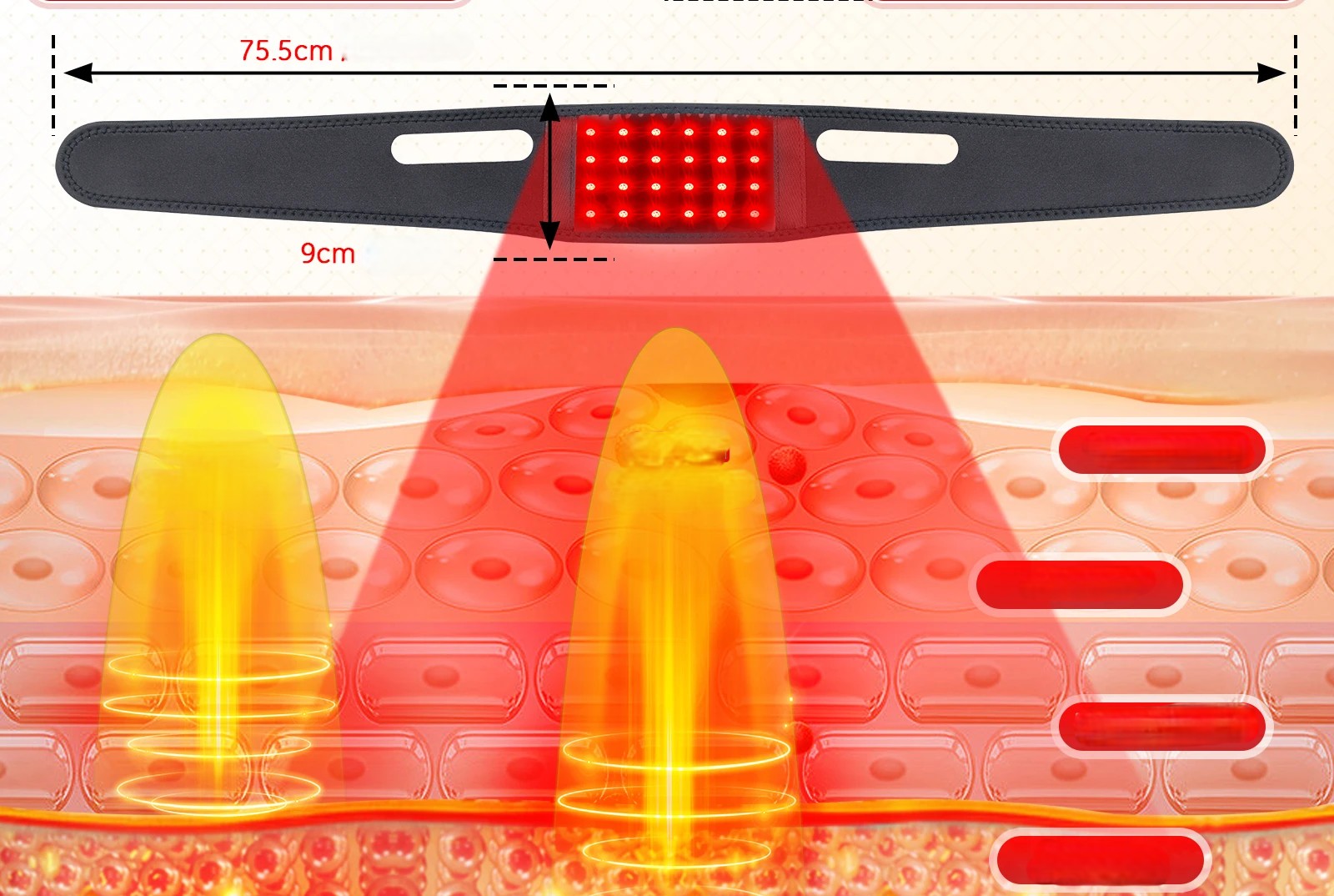 LED Neck and Chin Belt 660nm 850nm Red Light Therapy. Packaging status original