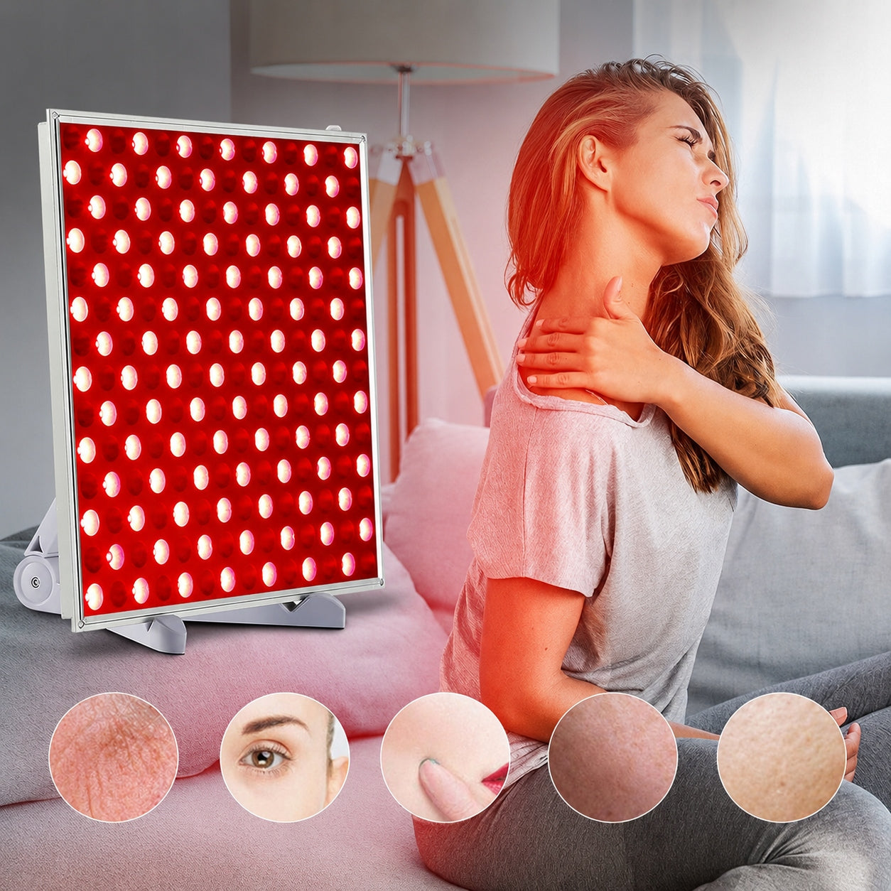 LED PANEL RED LIGHT THERAPY 45W 225 LED INFRARED LAMP Medical device no
