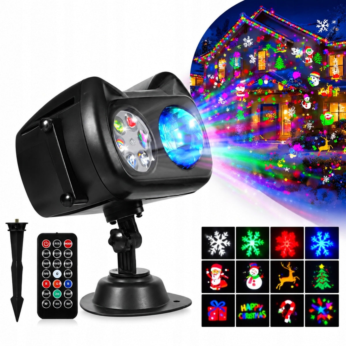 LED PROJECTOR CHRISTMAS LASER SPOTLIGHT FOR HOME PROJECTOR 12 THEMES+PILOT