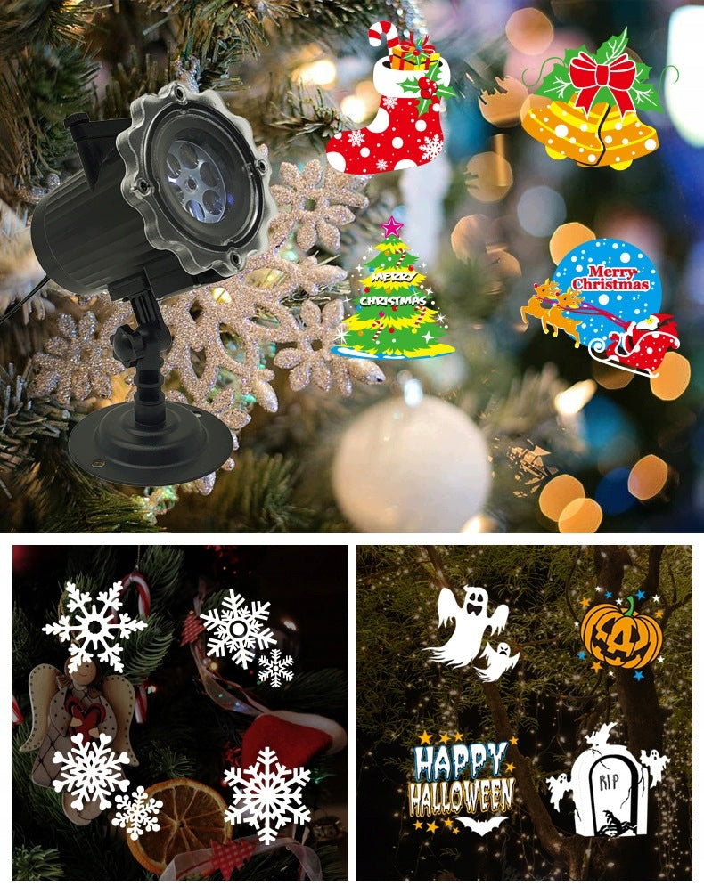 LED PROJECTOR FOR HALLOWEEN CHRISTMAS WITH 16 PATTERN CARDS AND REMOTE CONTROL Manufacturer code HGC0610ST