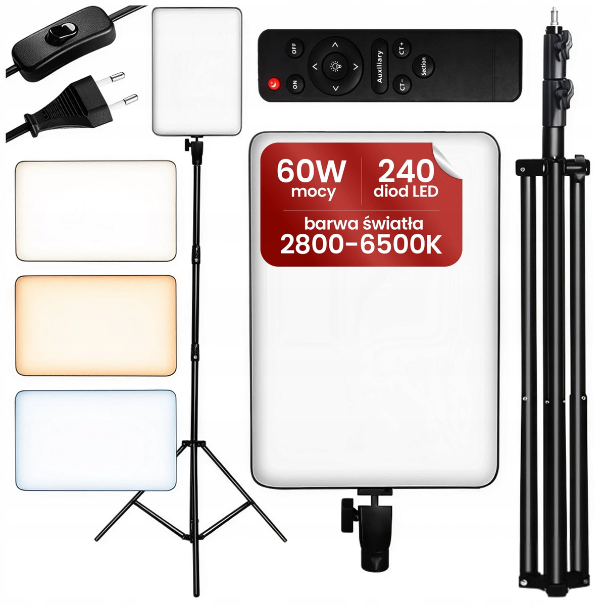LED Panel Lamp with Tripod Ring Selfie Tripod Large for Makeup Photos