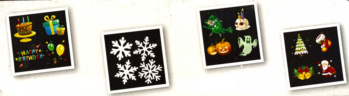 LED Projector 4 Interchangeable Slides Christmas Birthday Halloween Winter EAN (GTIN) 5902983603887