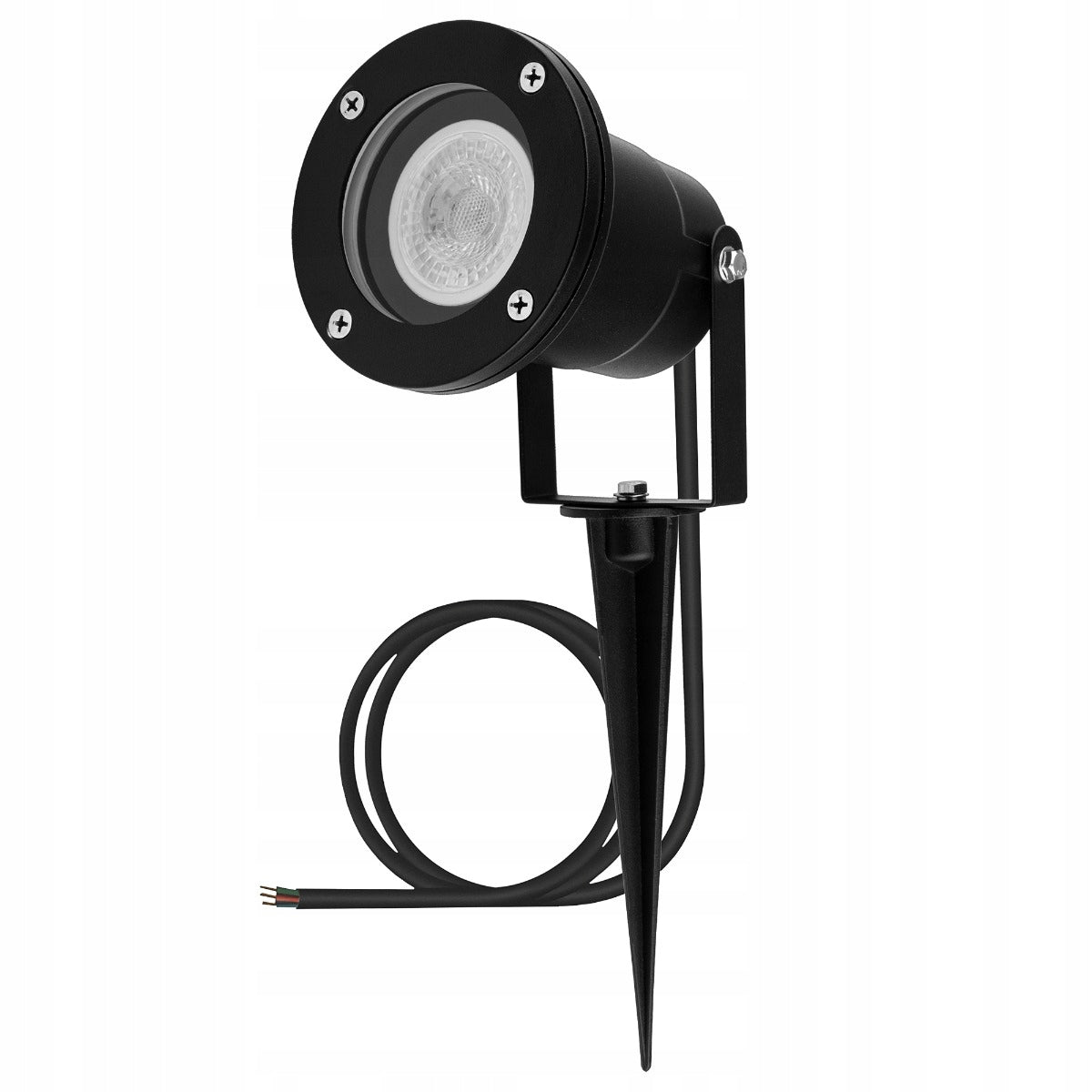 LED Punched Garden Lamp GU10 IP65 WATERPROOF Black with Wire 1m Packaging status original