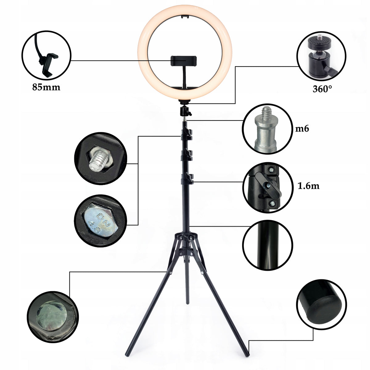 LED RING LAMP 33CM STREAM TIKTOK MAKEUP Packaging status original