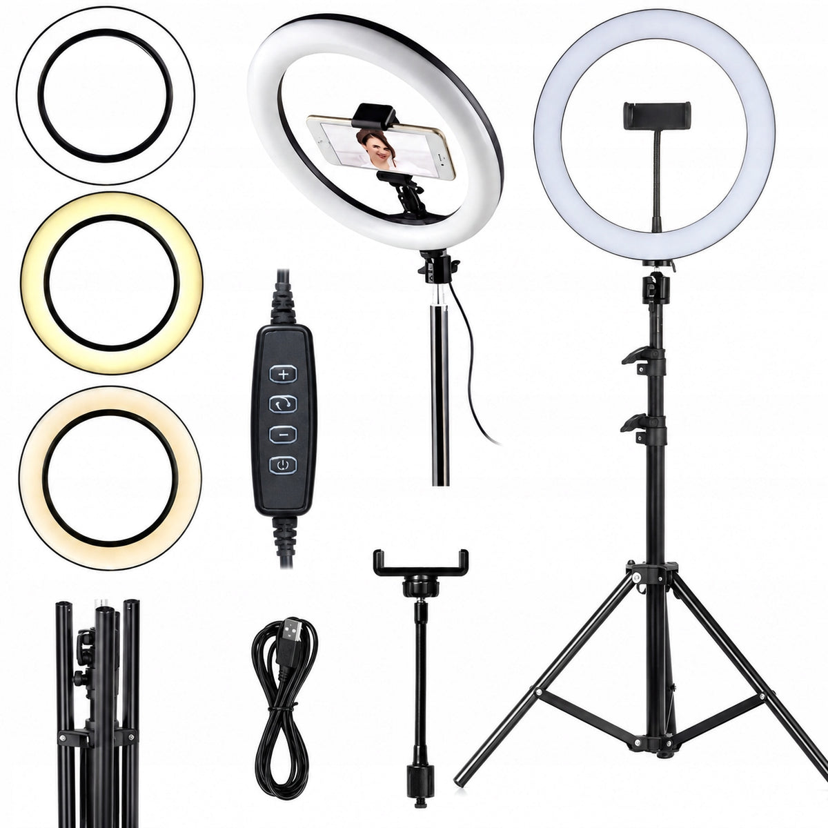 LED Ring Lamp RING30cm 60w + Tripod 210cm +USB Remote Control