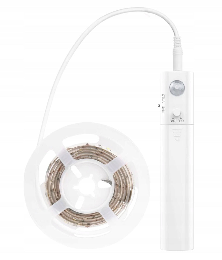 LED STRIP MOTION SENSOR BATTERY OPERATED + USB FOR FURNITURE CABINET UNDER BED 200cm 2m Brand no brand