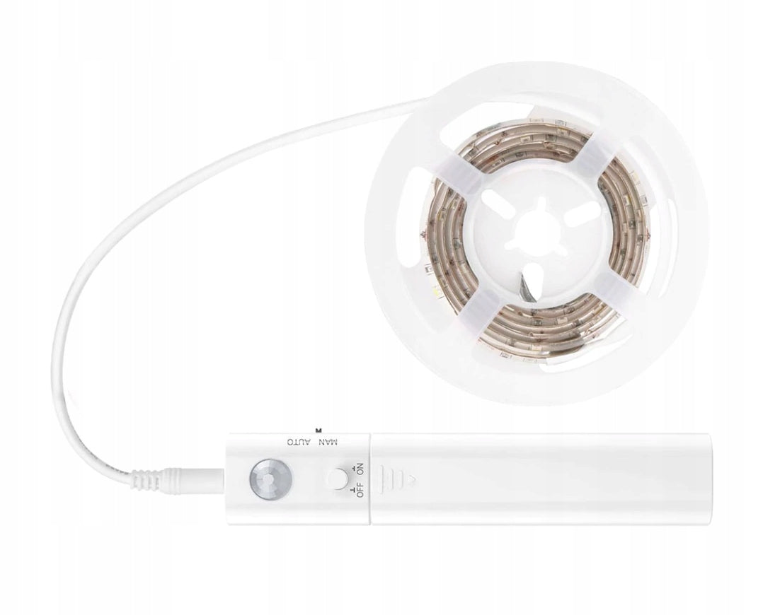 LED STRIP MOTION SENSOR BATTERY OPERATED + USB FOR FURNITURE CABINET UNDER BED 200cm 2m