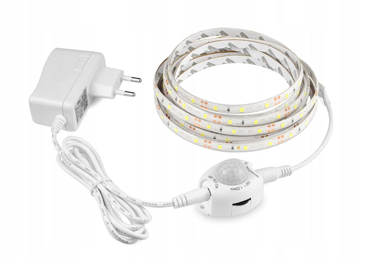 LED STRIP + MOTION SENSOR FOR WARDROBE FURNITURE UNDER BED 230V 300cm 3m