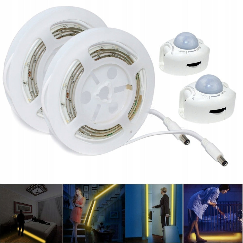 LED STRIP PIR MOTION SENSOR FOR FURNITURE CABINET UNDER BED 230V 2x 1,5m 3m 300cm EAN (GTIN) 5900009417548