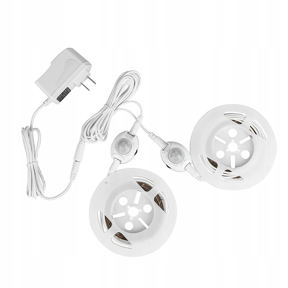 LED STRIP PIR MOTION SENSOR FOR FURNITURE CABINET UNDER BED 230V 2x 1,5m 3m 300cm