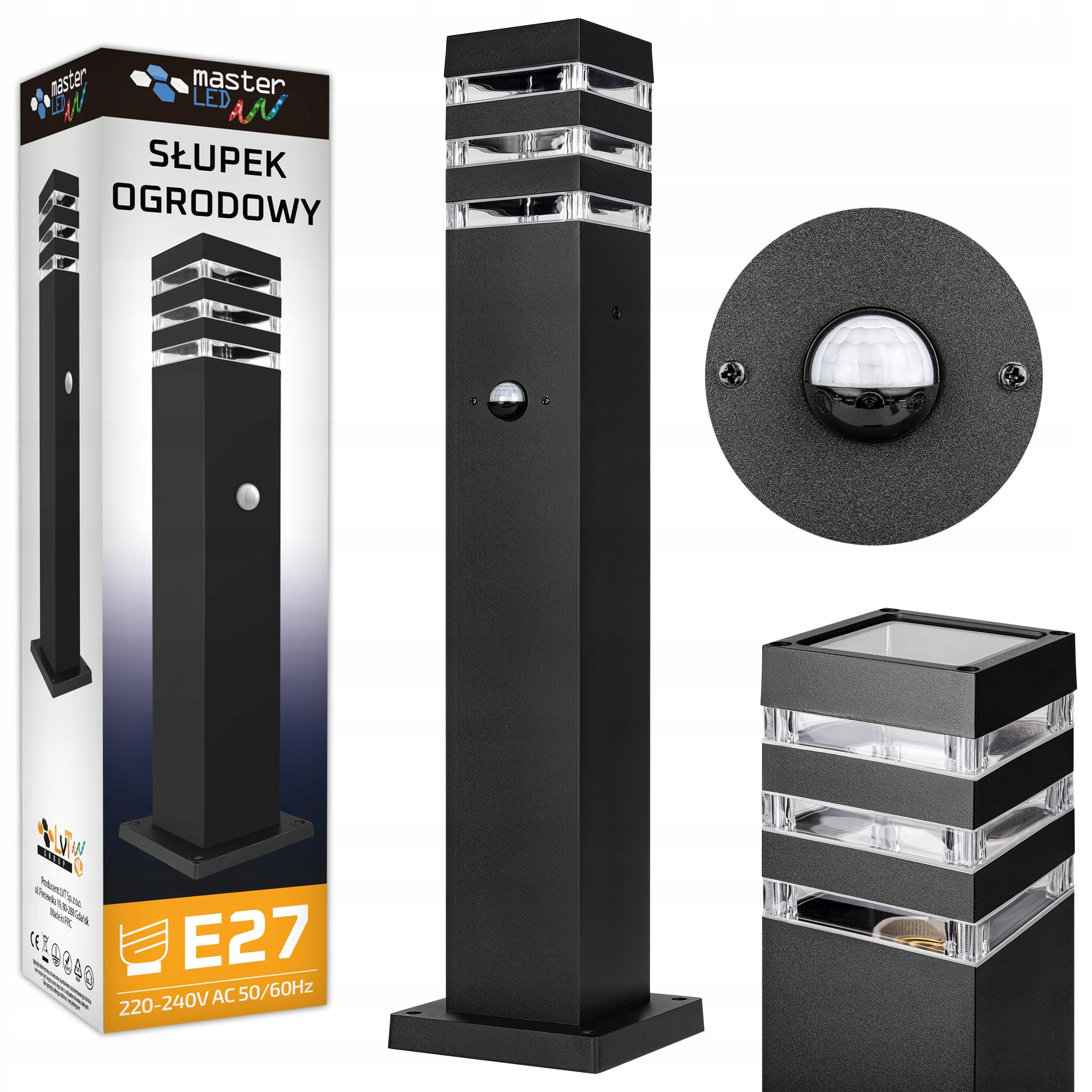 LED Standing Lamp Garden Post 60cm PIR MOTION SENSOR Outdoor E27 LED