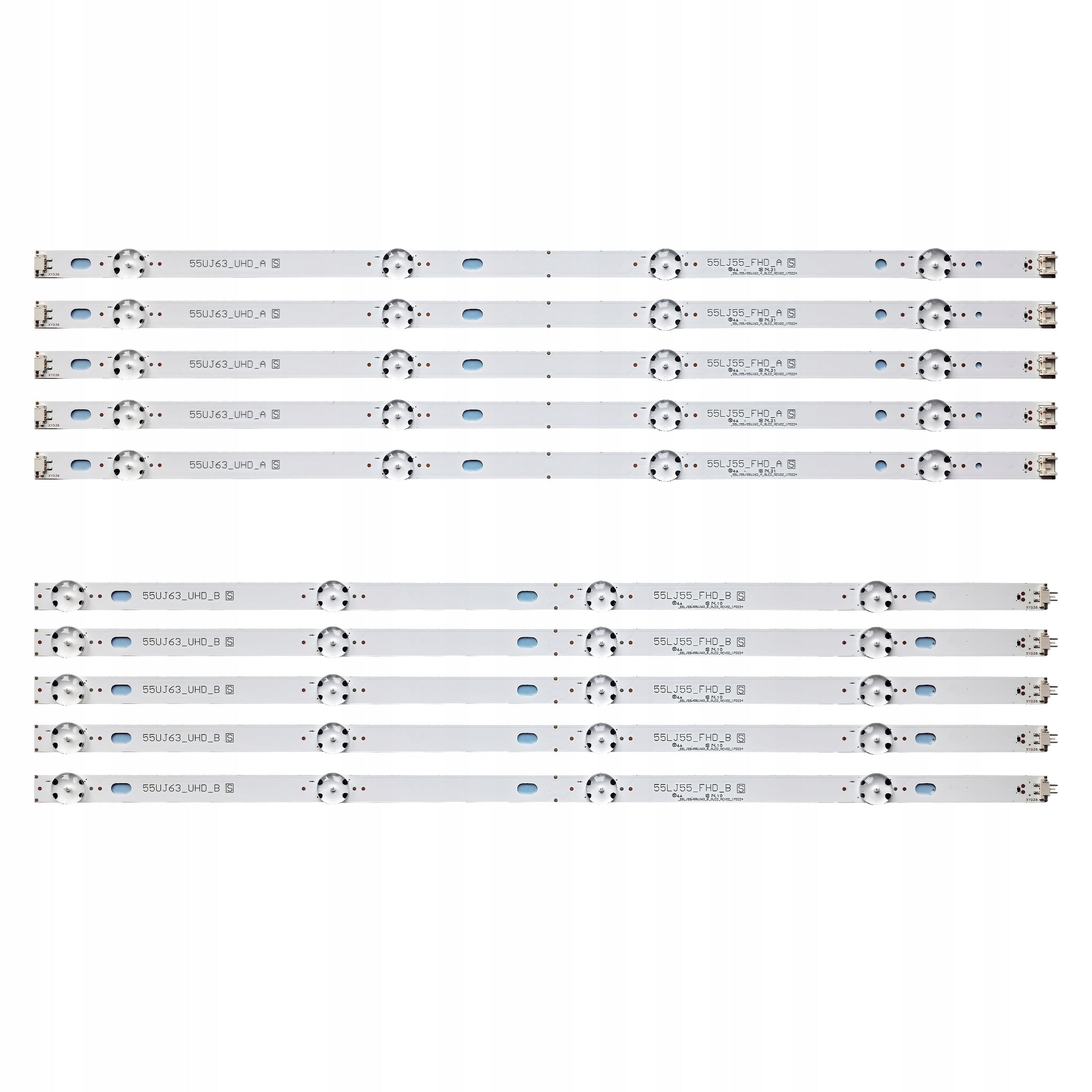 LED Strips for LG 55UJ6307 55UJ635V 55LJ610V 55LJ620V 55UJ63_UHD TVs (A & B Type) with Adhesive