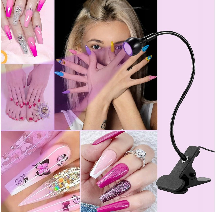 LED UV LAMP FOR CURING NAIL GEL POLISH GLUE + STRONG BUCKLE Packaging status original