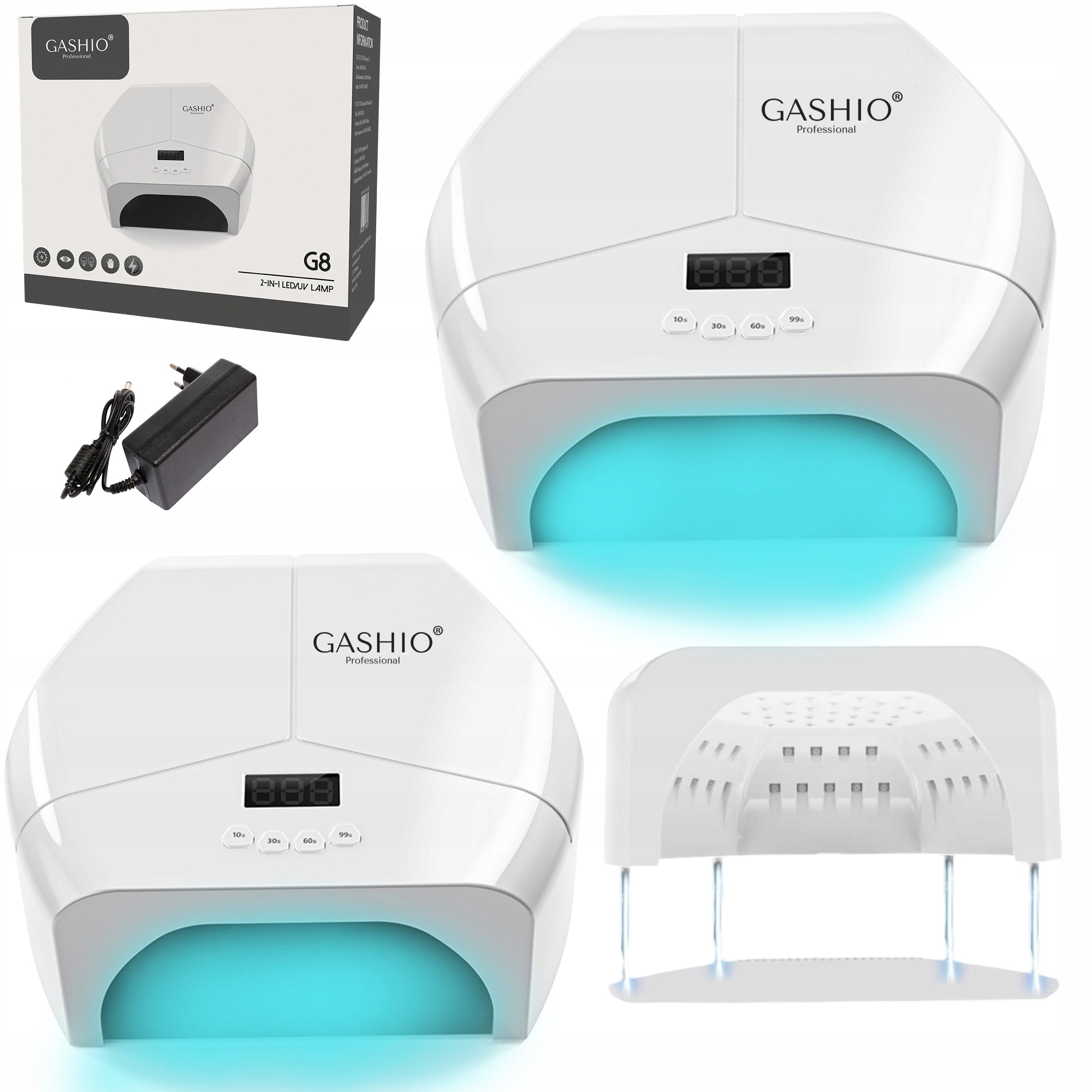 LED UV LAMP FOR NAILS GELS HYBRID MANICURE PEDICURE 268W STRONG DUAL LED