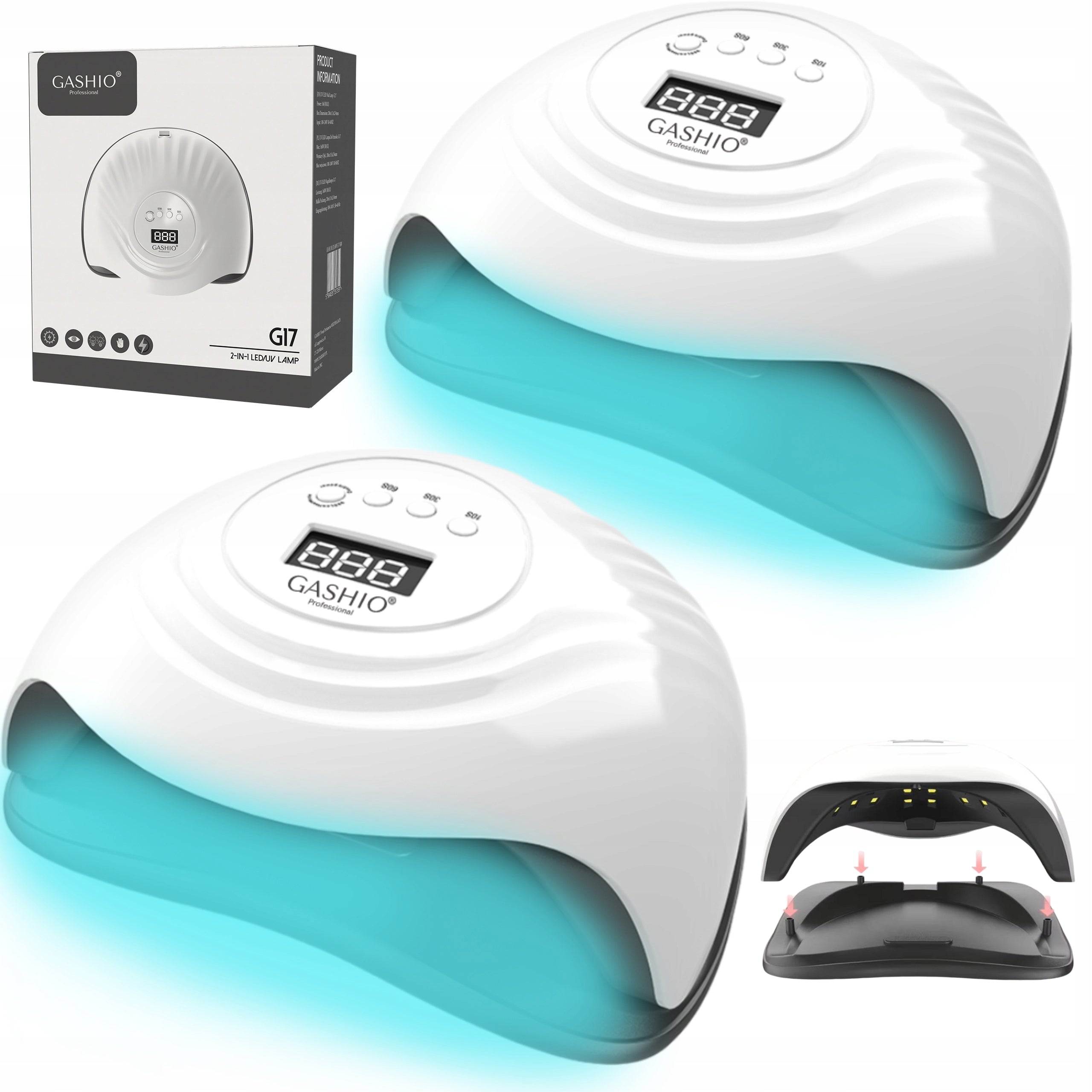 LED UV LAMP FOR NAILS GELS HYBRID MANICURE PEDICURE 86W STRONG DUAL LED