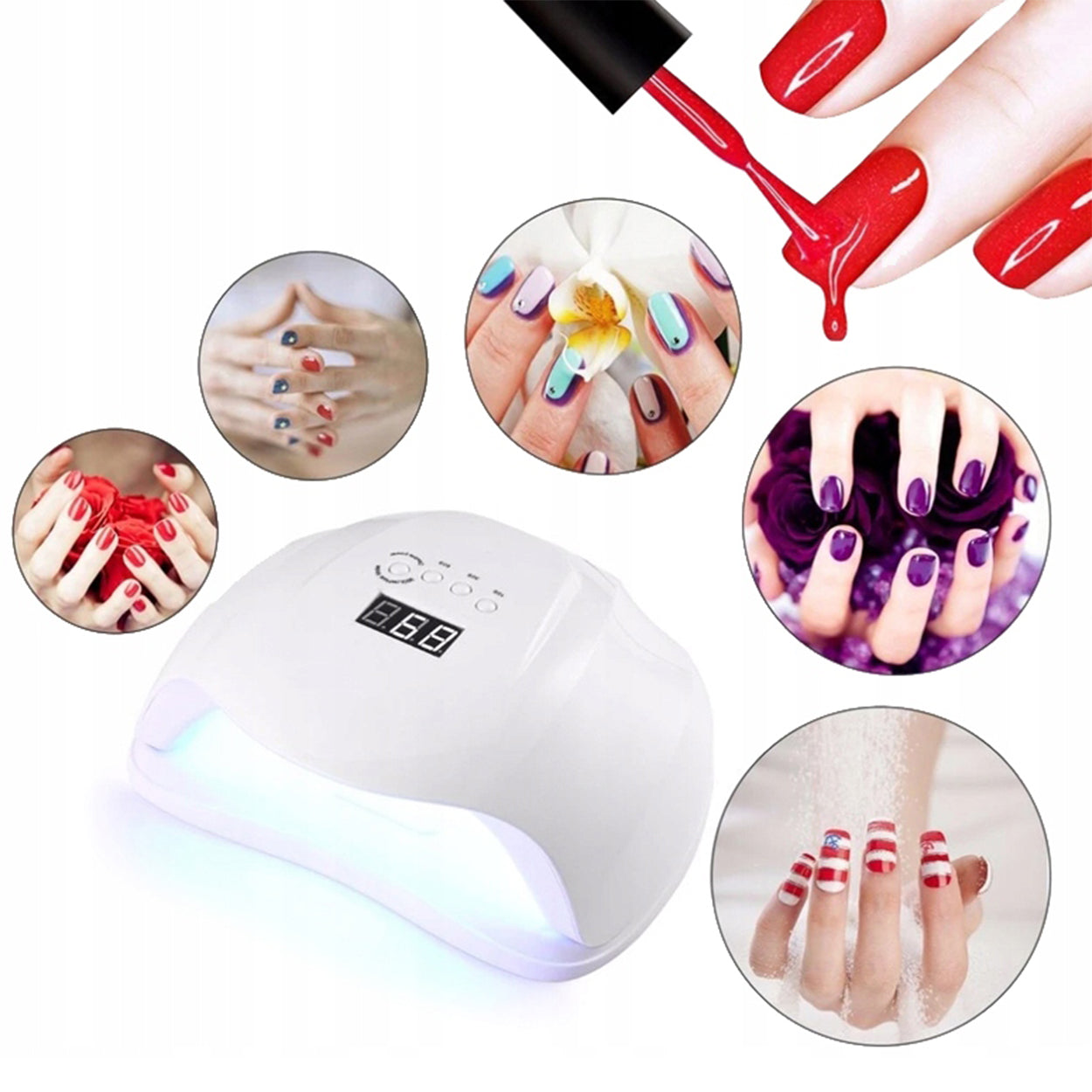 LED+UV LAMP MANICURE PEDICURE 18W white Manufacturer code Gods_Toys_lampa_uv