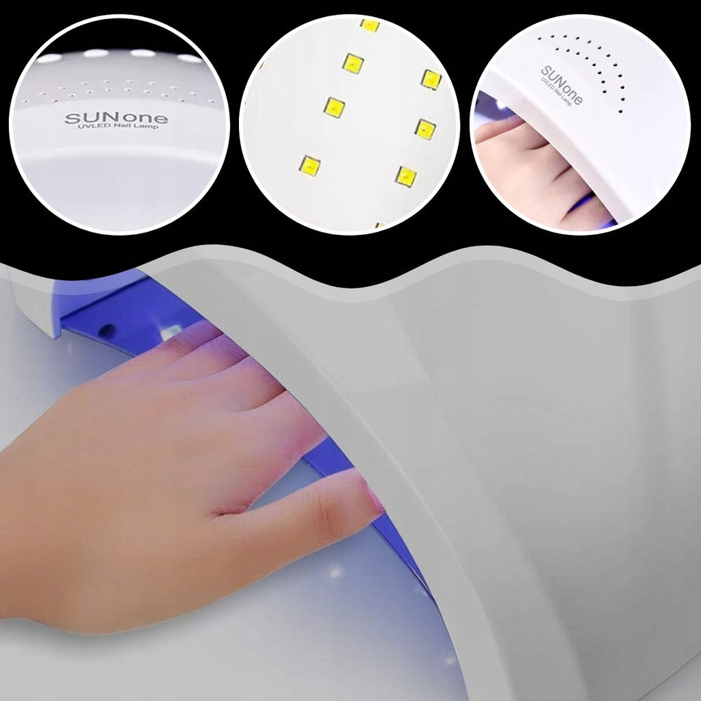 LED UV Nail Lamp 48W Hybrid Gel Manicure White Brand no brand