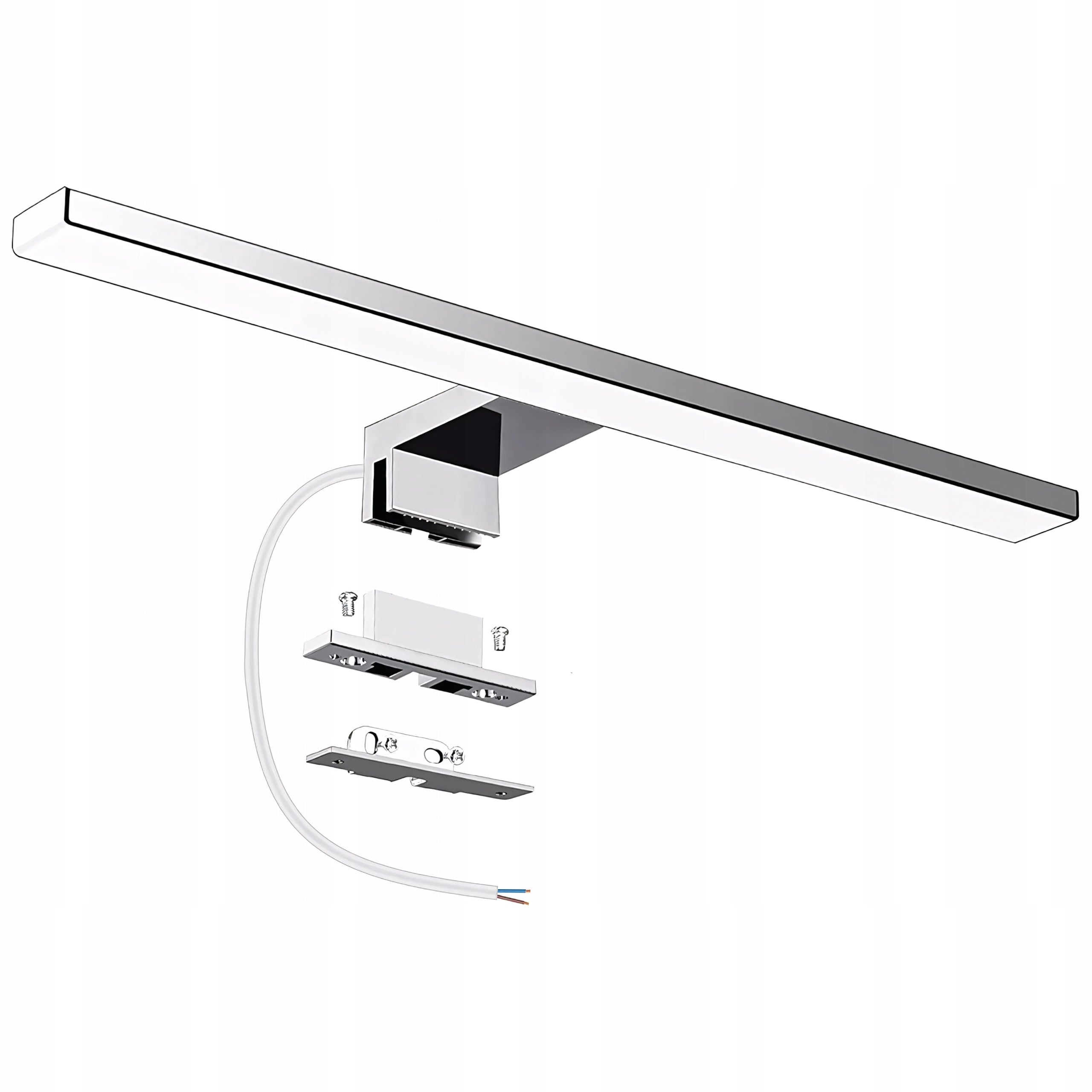 LED Wall Lamp Over Bathroom Mirror 40cm 10W IP44 Silver Lamp Color COLD