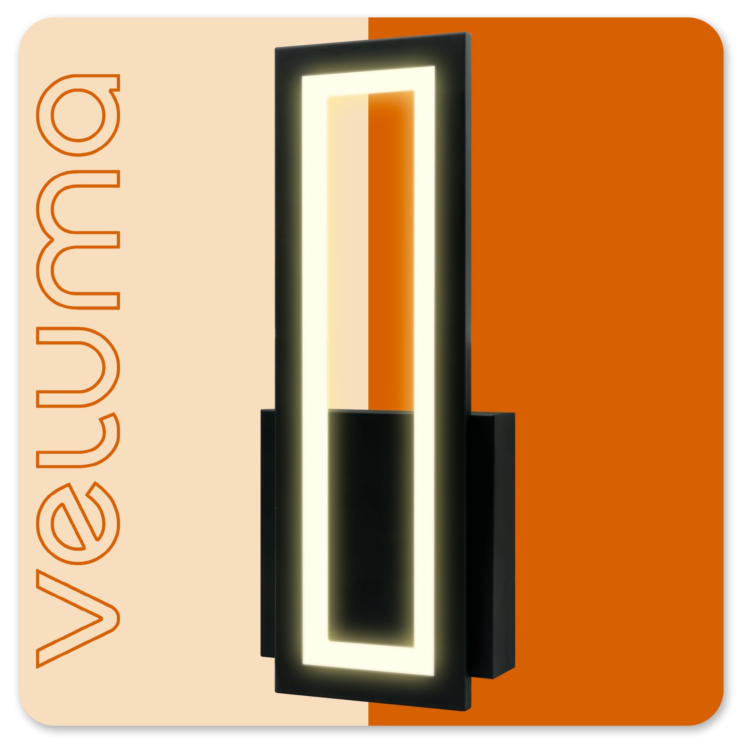LED Wall Lamp Veluma Black Modern Rectangular 16W 3000K 2000lm Manufacturer code LAMPA-043