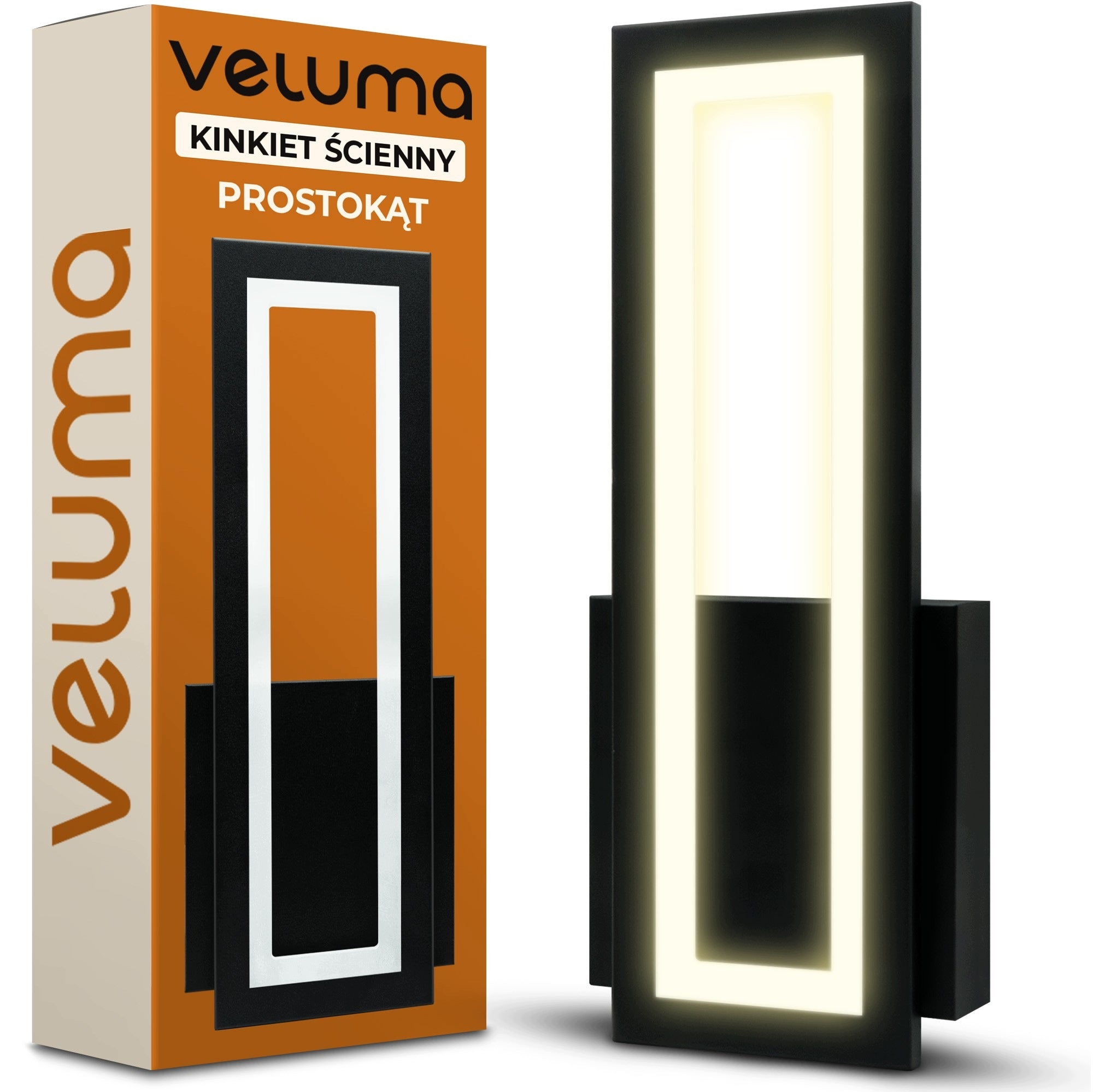 LED Wall Lamp Veluma Black Modern Rectangular 16W 3000K 2000lm