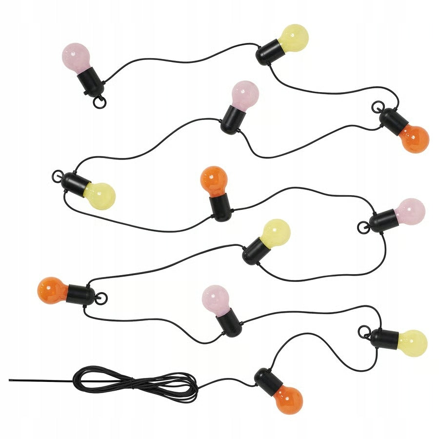 LED garland IKEA SOLVINDEN 12 Lamps Multicolored Outdoor New
