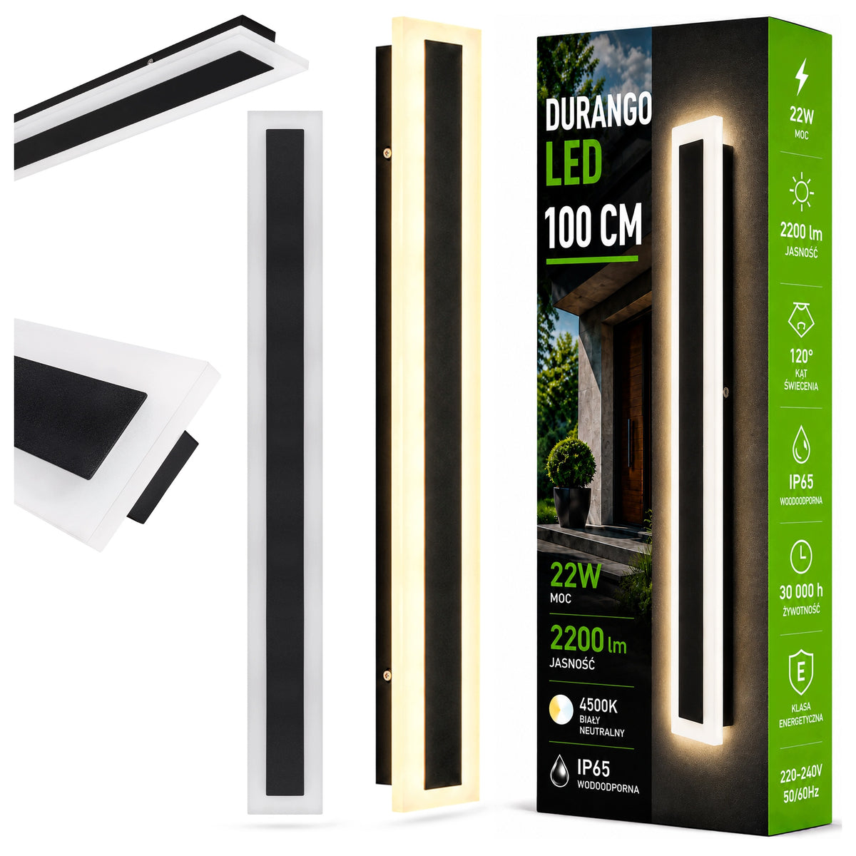 LED lamp 100cm garden wall sconce facade exterior acrylic