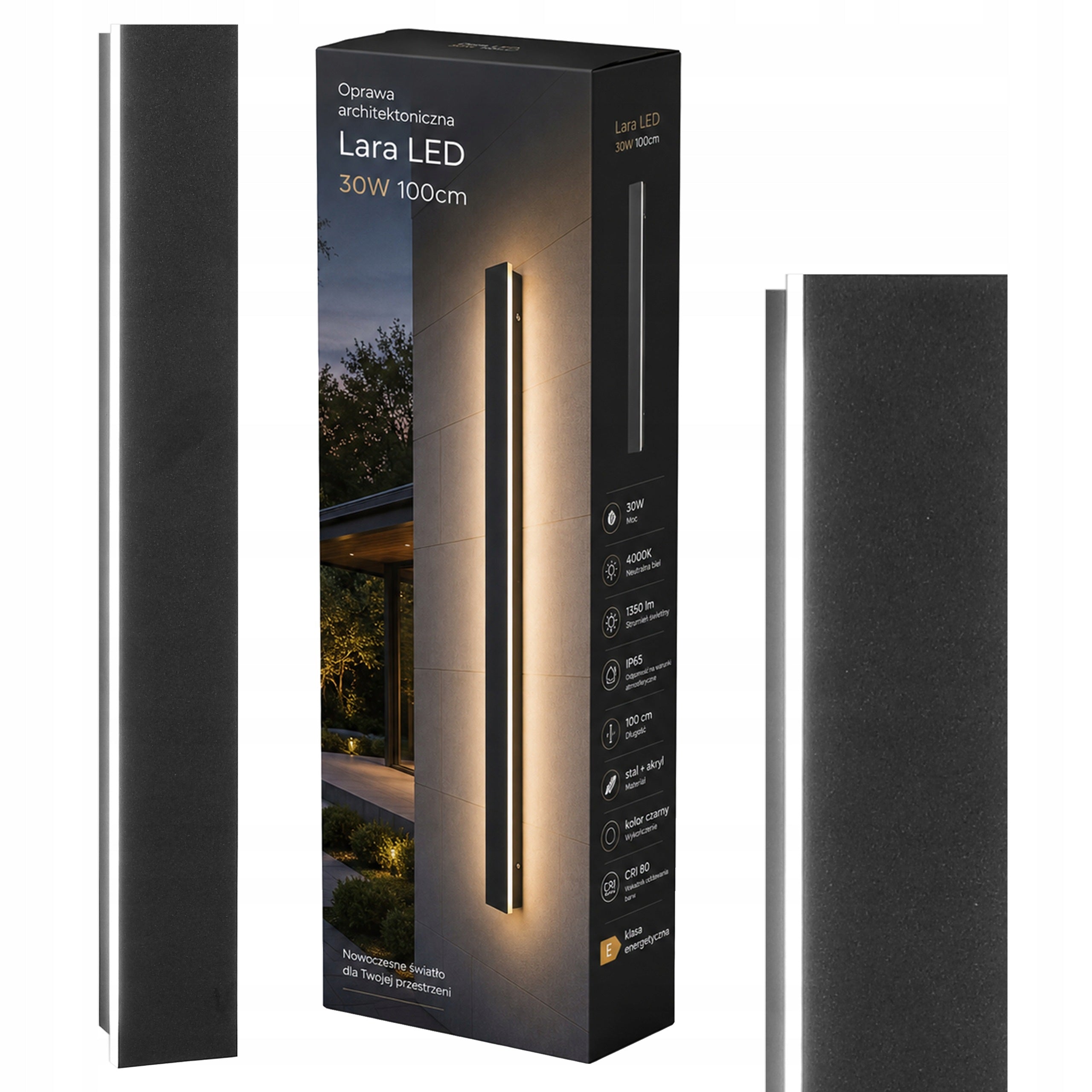 LED lamp 100cm garden wall sconce facade exterior acrylic