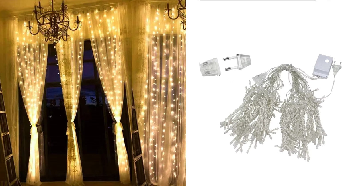 LED light curtain 1.5x2.5 warm white, unusual