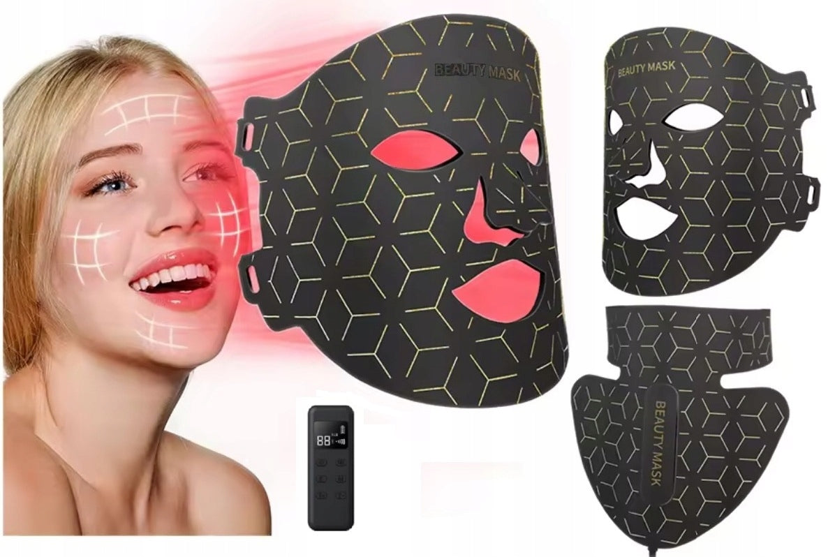 LED mask BEAUTY face neck 4in1 remote control photon therapy 7 kinds of light Manufacturer code Beauty Mask