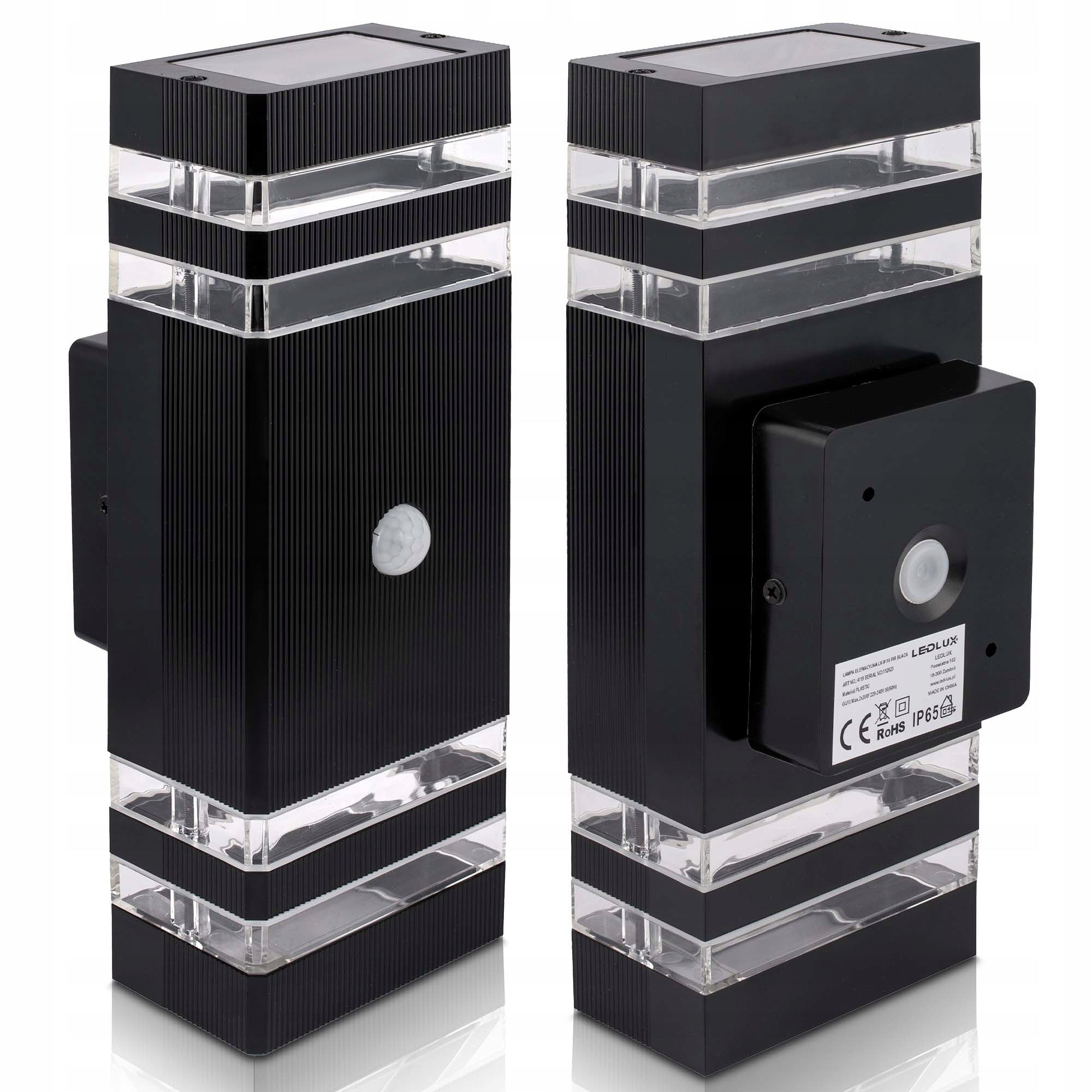 LED outdoor facade lamp, garden wall lamp, motion and twilight sensor Packaging status original