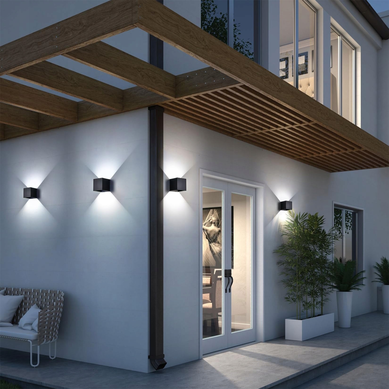 LED outdoor wall lamps 20W anti-corrosion, modern, waterproof Color black