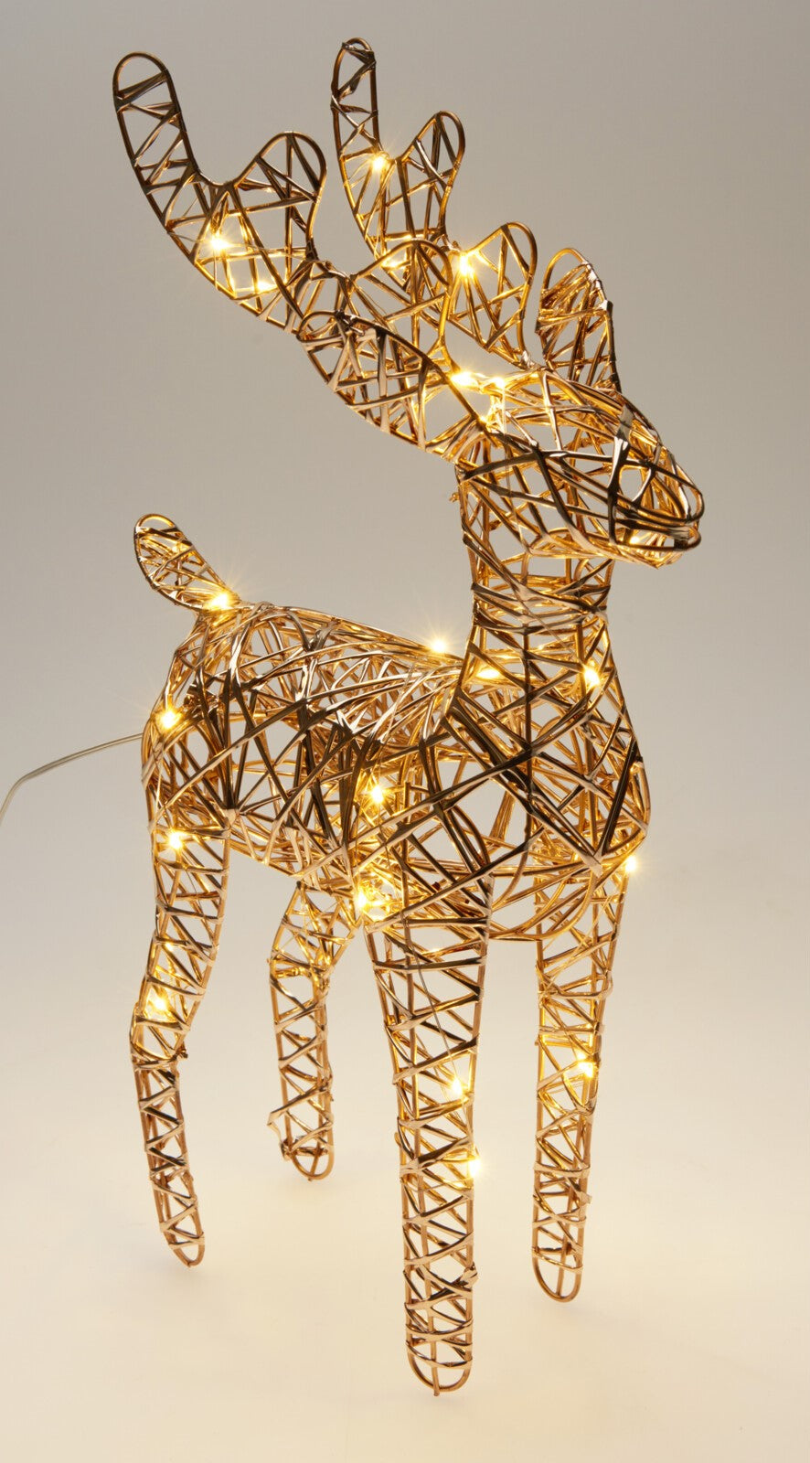 LED reindeer 34 cm champagne - Christmas decoration figurine 25 LED lights