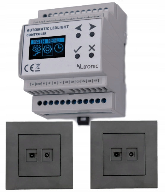 LED stair controller with two black motion detectors
