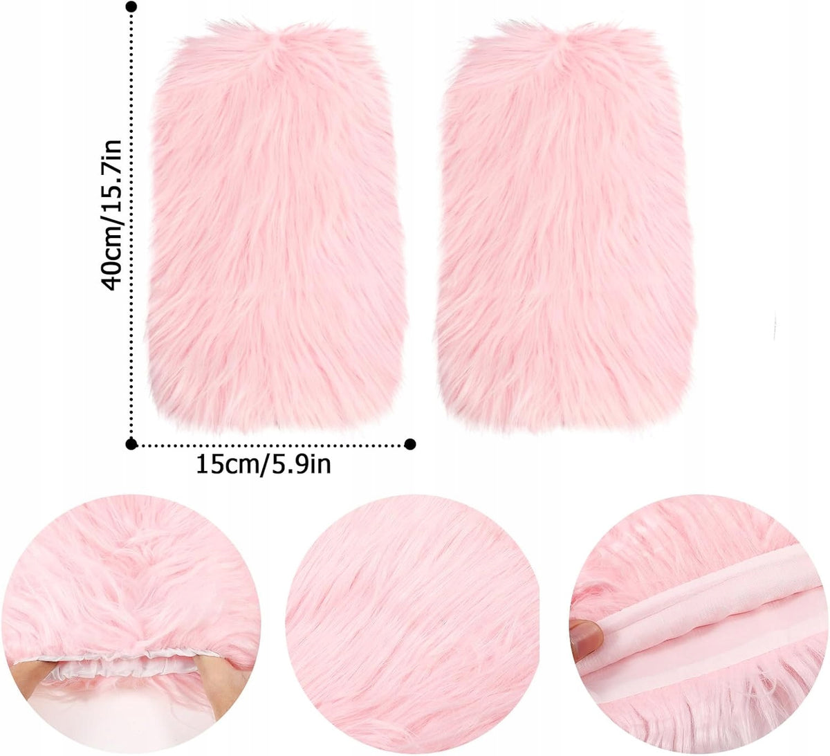 LEG WARMERS 40 CM PINK FAUX FUR WARM SOFT COMFORTABLE FASHIONABLE Brand no brand