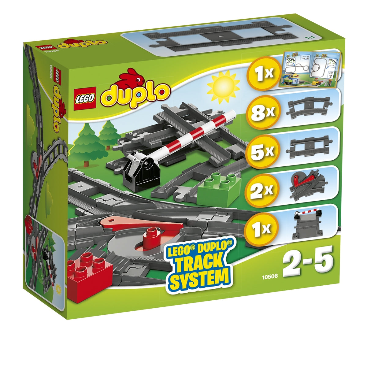 LEGO 10506 Duplo - Railway tracks - straight arches crossovers passage barrier