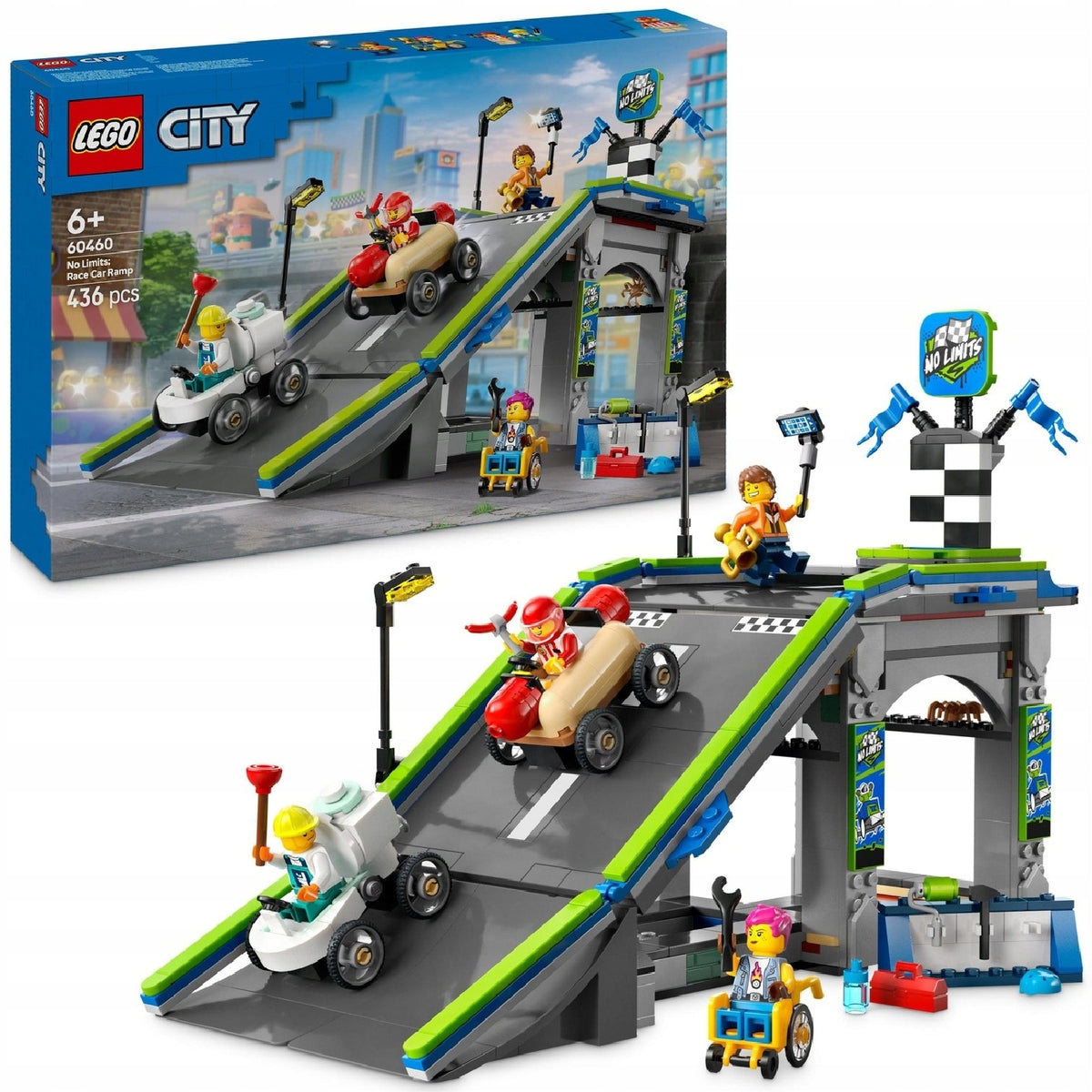 LEGO CITY WITHOUT BORDERS: TRACK WITH RAMPS FOR RACERS 60460 + CATALOGUE IN PDF