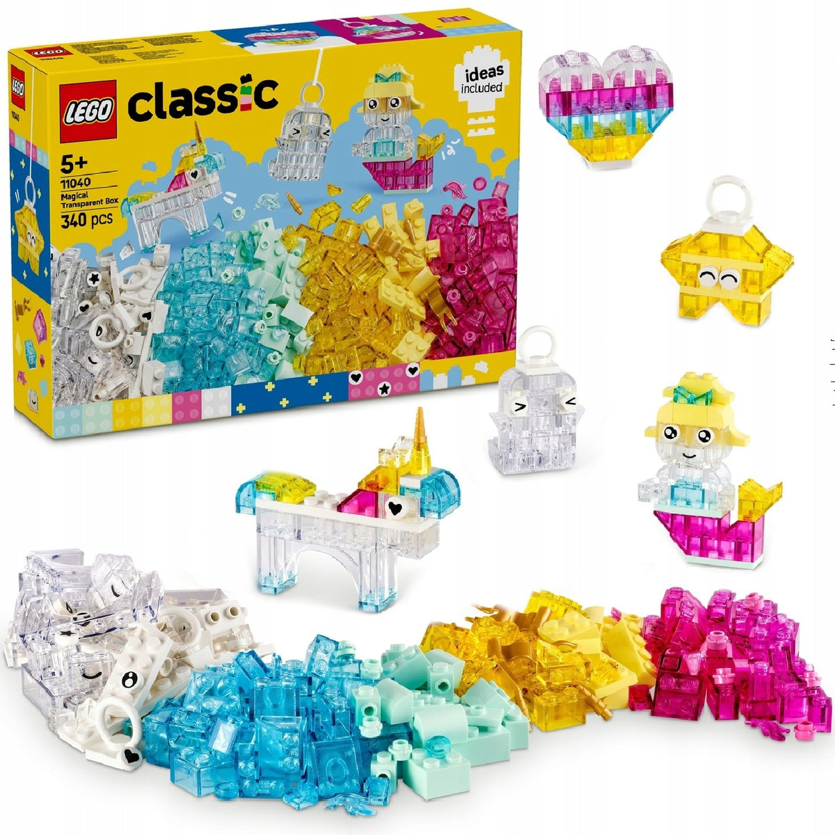LEGO CLASSIC 11040 MAGIC SET WITH TRANSPARENT BLOCKS+CATALOG IN PDF