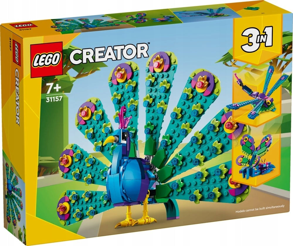 LEGO CREATOR 31157 EXOTIC PEACOCK DRAGONFLY BUTTERFLY Blocks 3in1