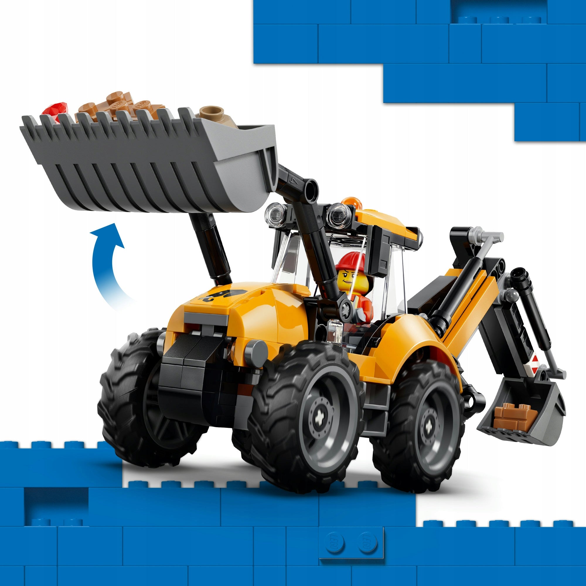 LEGO City 60480 Yellow backhoe loader Series construction