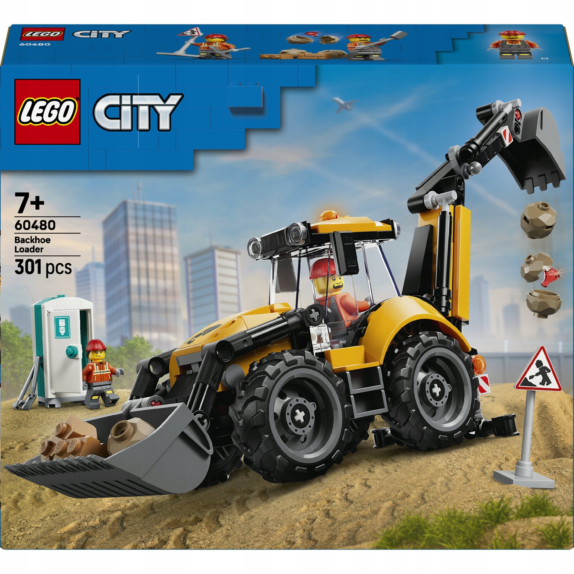 LEGO City 60480 Yellow backhoe loader