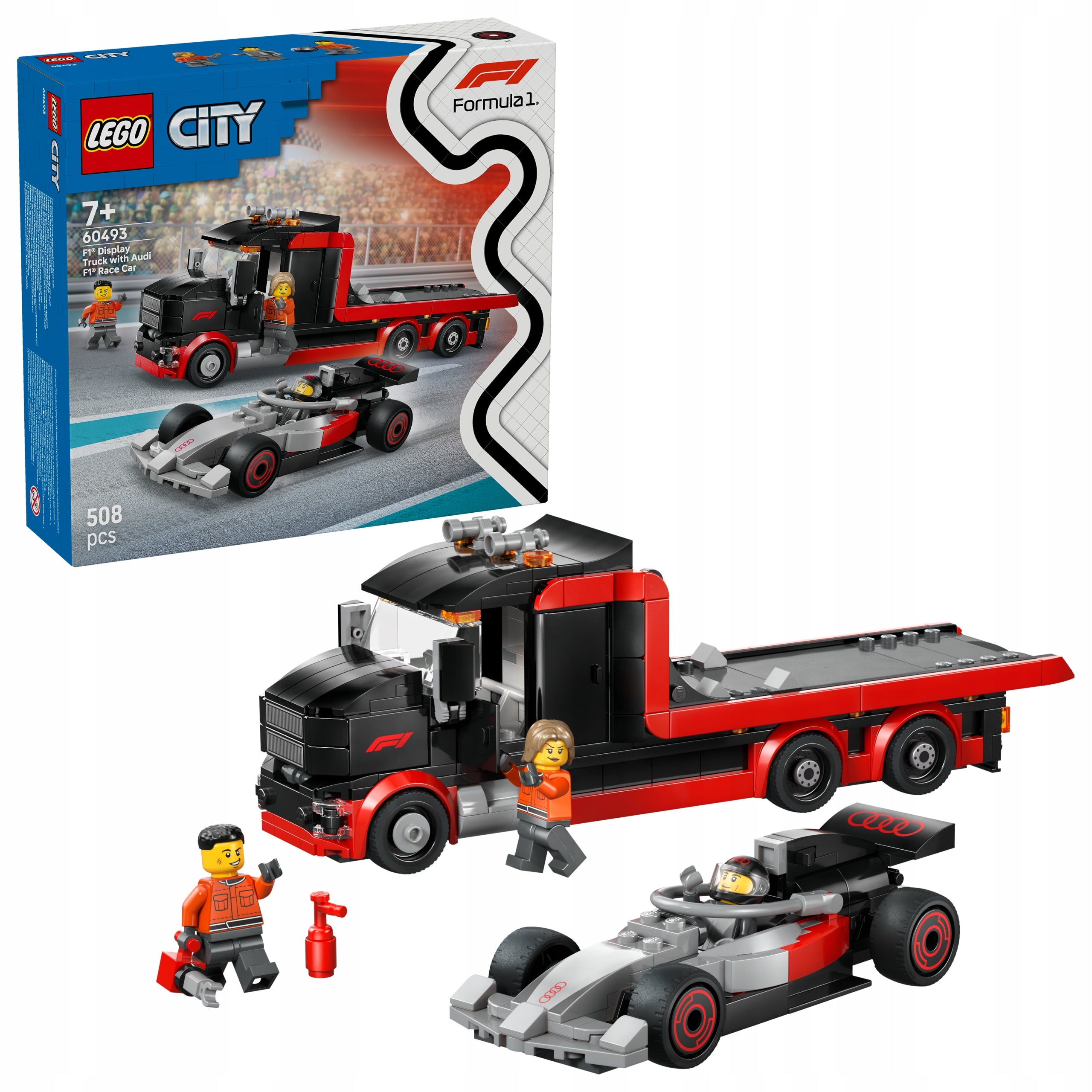 LEGO City 60493 F1 truck with Audi F1 car