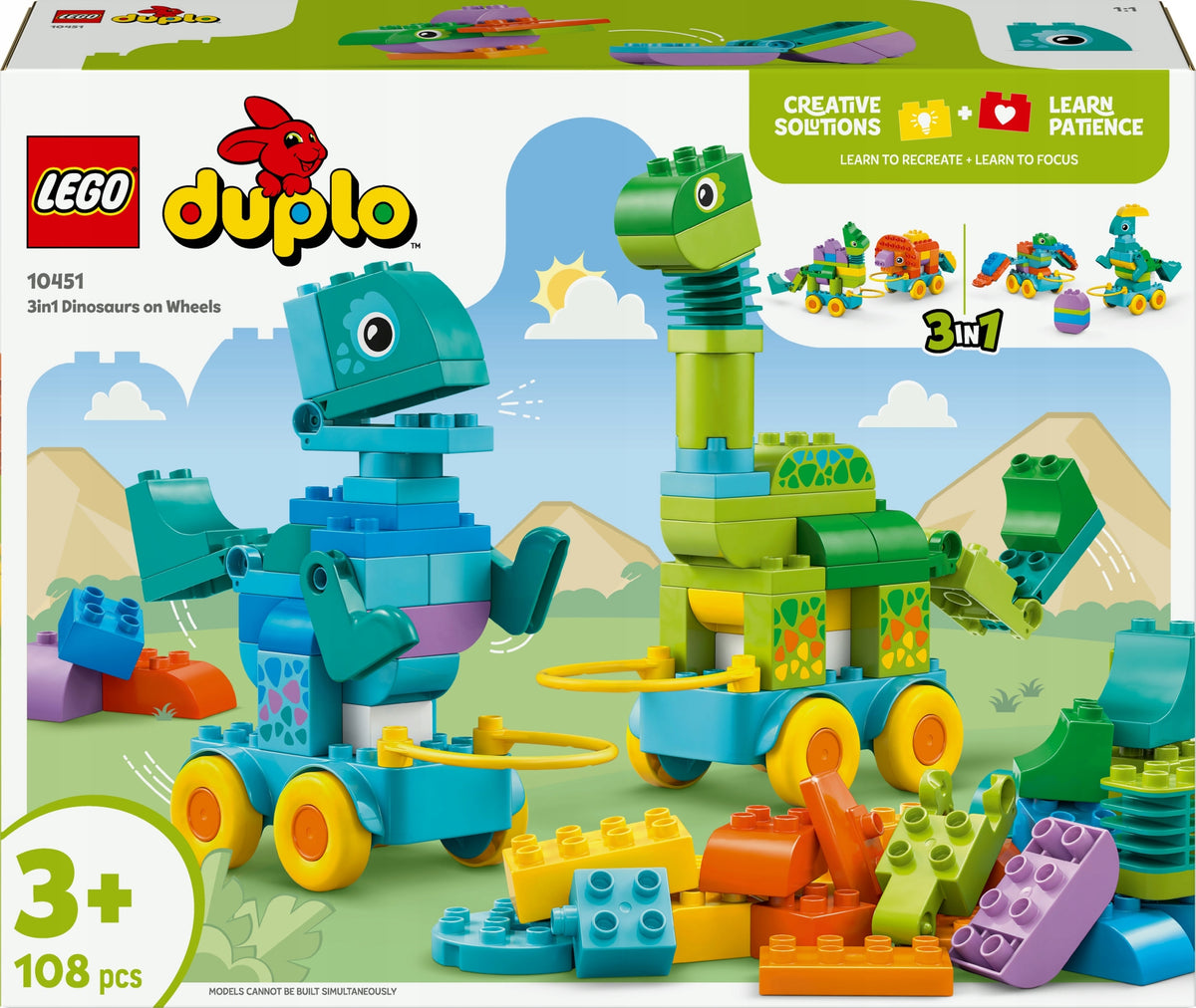 LEGO DUPLO Town 3 in 1 Dinosaurs on Wheels 10451
