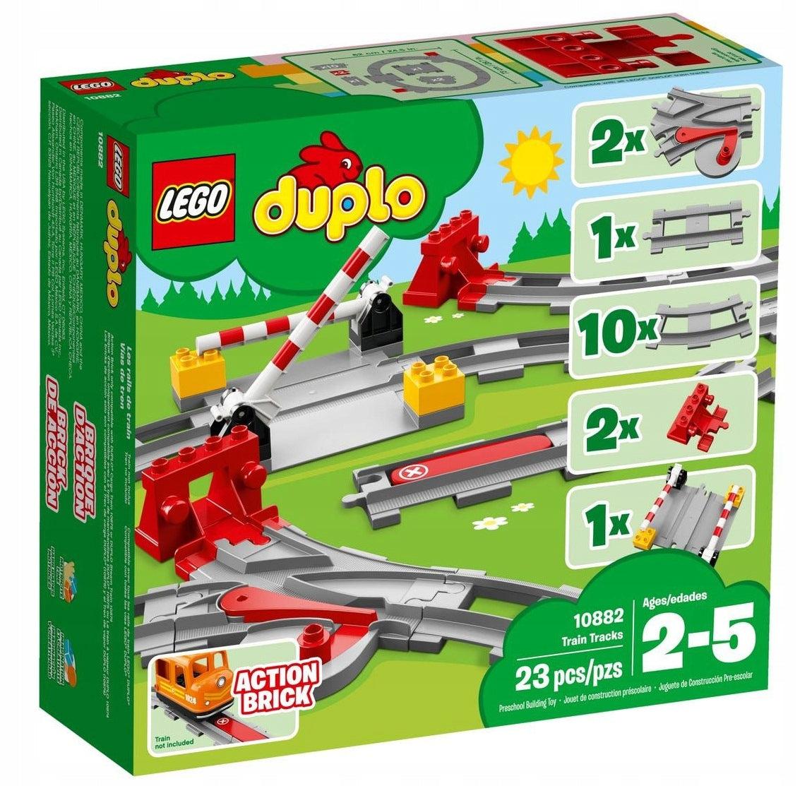 LEGO Duplo 10882 - Railway tracks - crossings barrier siding