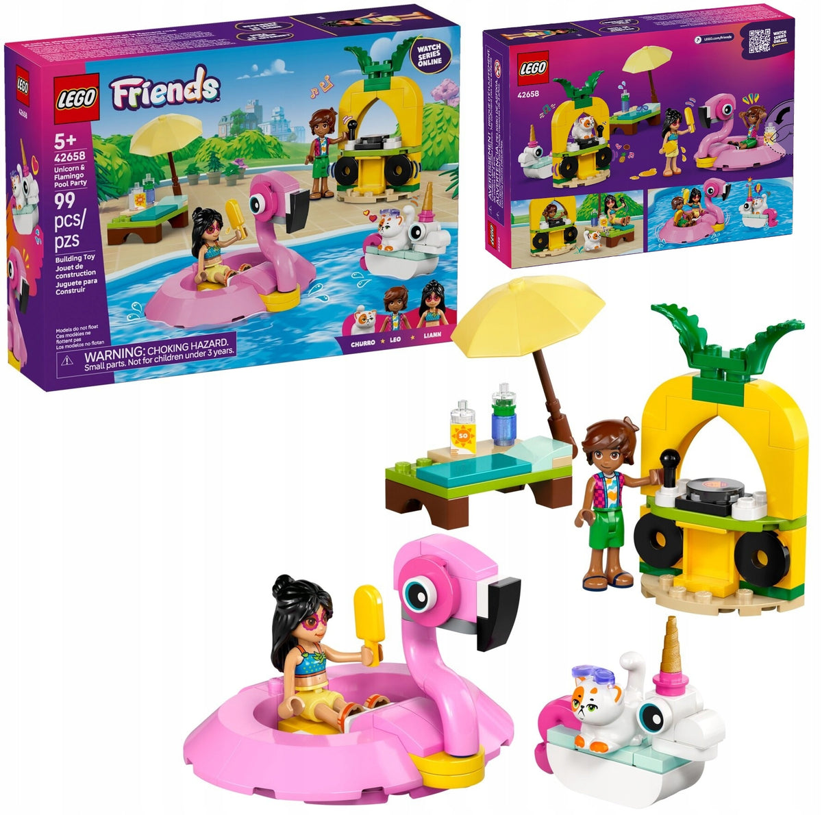 LEGO FRIENDS 42658 Party at the pool with unicorn and flamingo Gift