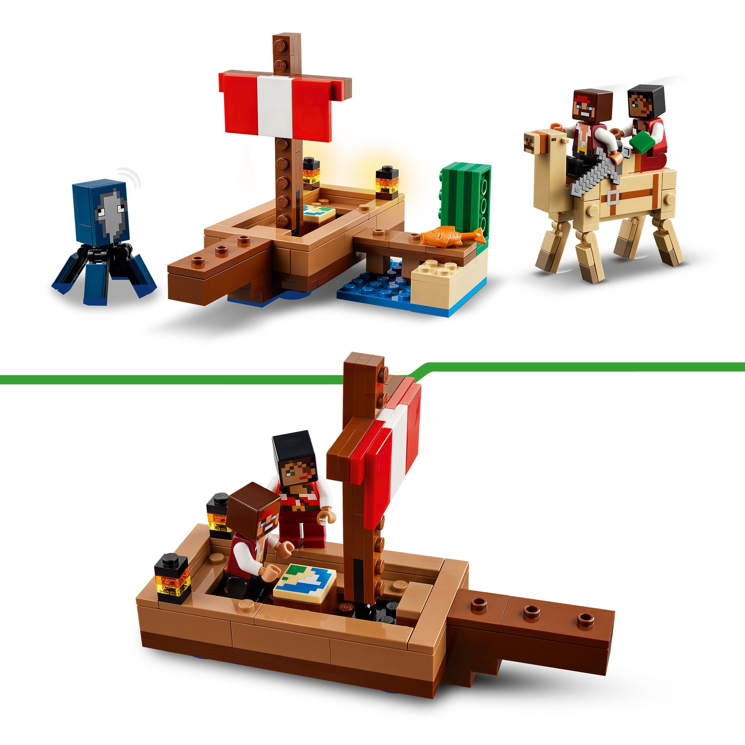 LEGO Minecraft 21259 Pirate Boat Cruise Squid Camel 2x Pirate Minimum kid's age 8