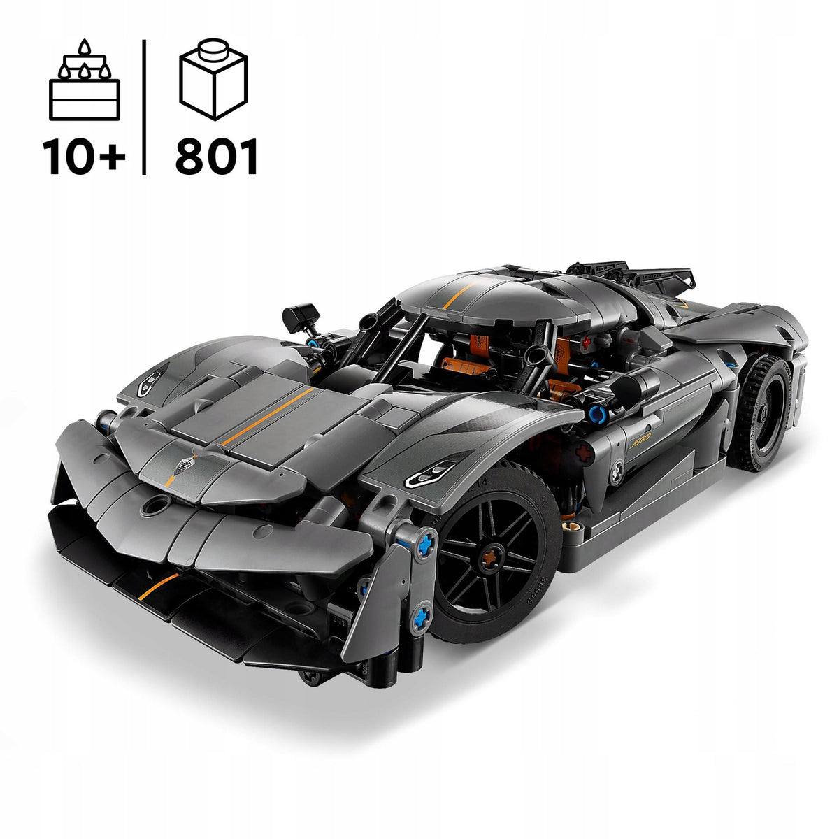 LEGO TECHNIC GREY HYPERCAR KOENIGSEGG JESKO ABSOLUTE 42173 GIFT Brand LEGO